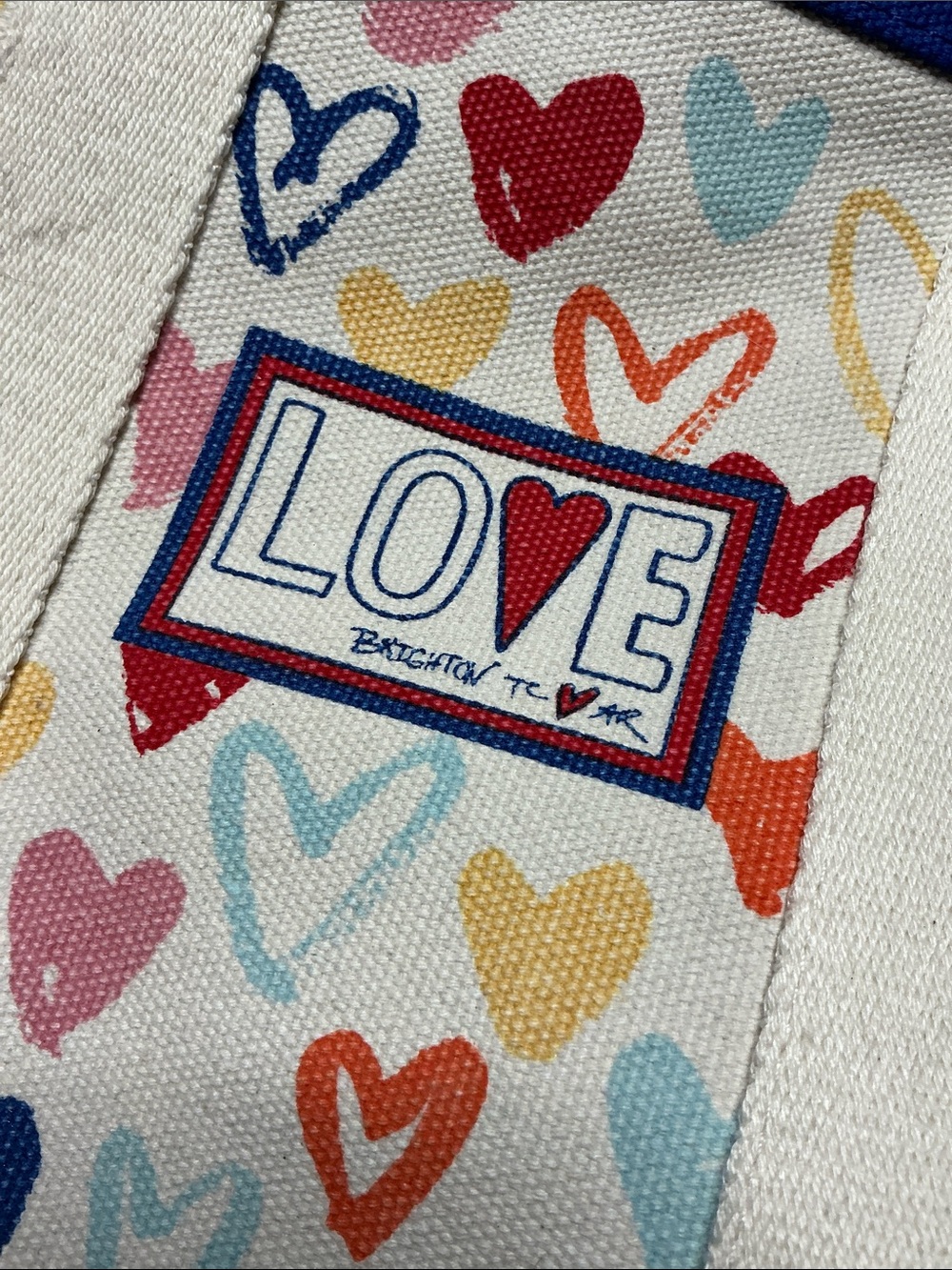 Brighton Love Multicolor Heart Canvas Tote Bag - Picture 3 of 8